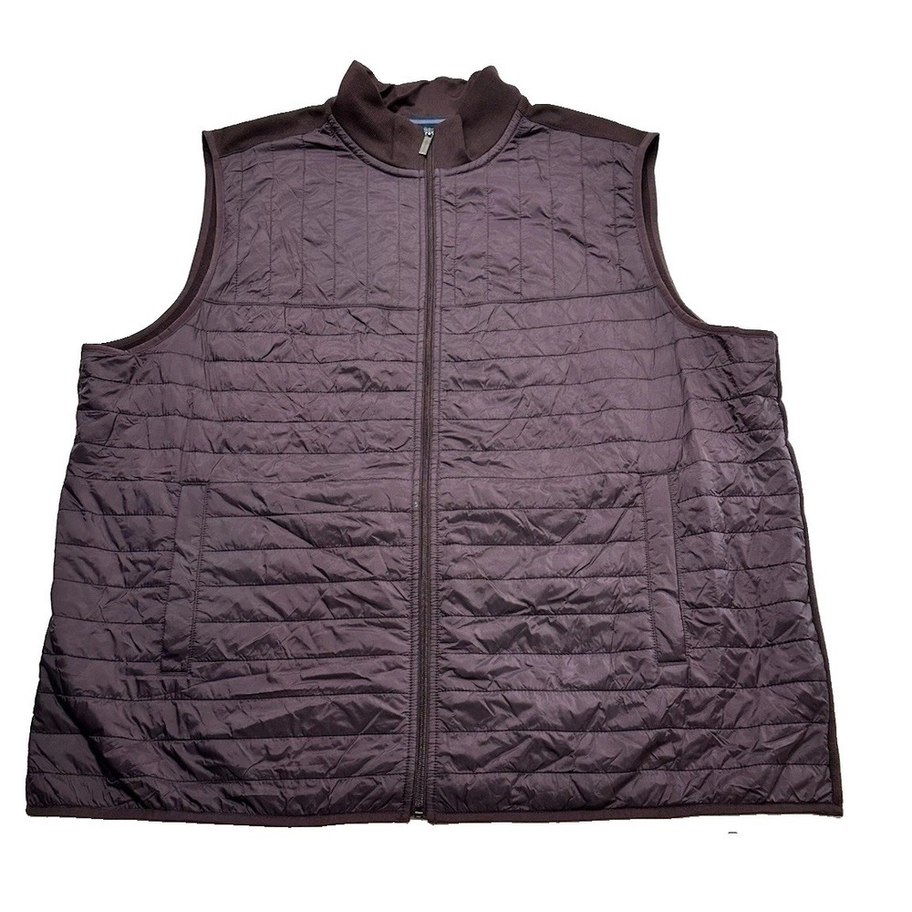 Perry Ellis Men's Vest 3XL Sleeveless Quilted Outerwear Plum/Burgundy Purple